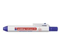 edding Retract 11 marcador permanente - azul - 1 bolígrafo - plumilla redonda 1,5-3 mm - resistente al agua, de secado rápido - para usar fácilmente con una sola mano - para cartón, plástico, madera