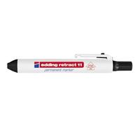 edding Retract 11 marcador permanente - negro - 1 bolígrafo - plumilla redonda de 1,5-3 mm - resistente al agua, de secado rápido-para usar fácilmente con una sola mano - para cartón, plástico, madera