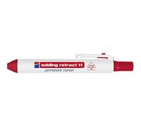 edding Retract 11 marcador permanente - rojo - 1 bolígrafo - plumilla redonda 1,5-3 mm - resistente al agua, de secado rápido - para usar fácilmente con una sola mano - para cartón, plástico, madera