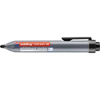 edding retract 12 marcador para pizarras blancas - negro - 1 rotulador - punta redonda 1,5-3 mm - sin tapa - para una sola mano - pizarras blancas/magnéticas, flipcharts, tablones de notas y anuncios