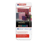 Edding® - Rotulador de fibra (1200 colores, 1-3 mm, 6 unidades), color metálico