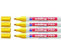 edding Rotulador de pintura 750 Industrial, 2-4 mm (paquete de 4, amarillo)