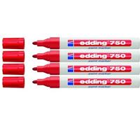 edding Rotulador de pintura 750 Industrial, 2-4 mm (paquete de 4, rojo)