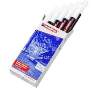 edding Rotulador de pintura 791, blanco, 10 bolígrafos, punta redonda fina de 1-2 mm, marcador de pintura para marcar y etiquetar metal, vidrio, piedra o plástico, altamente opaco, permanente, a