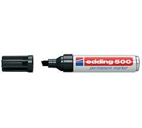 Edding - Rotulador marcador permanente 500 negro -punta biselada 7 mm (10 unidades)