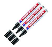edding Rotulador permanente recargable, 1-5 mm (3 x negro), punta de cincel, rotulador, rotulador