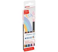 Rotulador edding punta fibra 1200 punta redonda 0,5 mm glitter pastel caja de 4 unidades colores surtidos - 4-1200-4-3