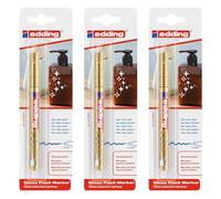 Edding - Rotuladores (3 unidades, 751, oro 1-2 mm), color dorado