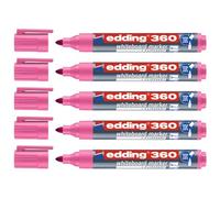 edding 360 marcador para pizarras blancas - rosa - 1 rotulador - punta redonda 1,5-3 mm - rotulador para pizarra blanca, borrado en seco - pizarra blanca, flipchart, tablón de notas