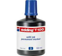 edding T 100 tinta de recarga para marcador permanente - azul - 100 ml - con sistema de dosificador por goteo para una recarga rápida de casi cualquier marcador de permanentes
