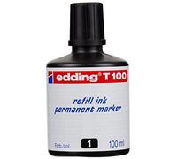 edding T 100 tinta de recarga para marcador permanente - negro - 100 ml - con sistema de dosificador por goteo para una recarga rápida de casi cualquier marcador de permanentes