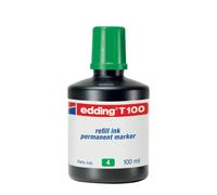 edding T 100 tinta de recarga para marcador permanente - verde - 100 ml - con sistema de dosificador por goteo para una recarga rápida de casi cualquier marcador de permanentes