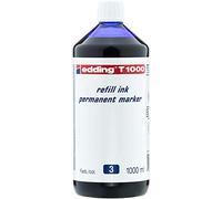 edding T 1000 marcador permanente de tinta de recambio - azul - 1000 ml - con sistema dispensador de gotas, para rellenar rápidamente casi todos los marcadores permanentes edding