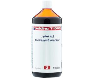 Edding T 1000 - Tinta de Recarga para Marcador Permanente - 100 ml - Rojo - Frasco con Dosificador por Goteo