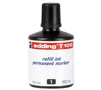 edding Tinta de recambio para marcador permanente T 1000 – Negro 1000 ml con dispensador de gotas