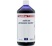 Edding T 1000 - Tinta de Recarga para Marcador Permanente - 1000 ml - Azul - Frasco con Dosificador por Goteo