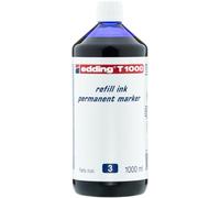 Edding T 1000 - Tinta de Recarga para Marcador Permanente - 1000 ml - Azul - Frasco con Dosificador por Goteo