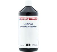 Edding T 1000 - Tinta de Recarga para Marcador Permanente - 1000 ml - Negro - Frasco con Dosificador por Goteo