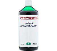 Edding T 1000 - Tinta de Recarga para Marcador Permanente - 1000 ml - Verde - Frasco con Dosificador por Goteo