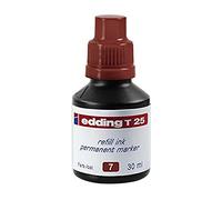 edding T 25 tinta de recambio para rotuladores permanentes - marrón - 30 ml - con sistema dispensador de gotas, para rellenar rápidamente casi todos los rotuladores permanentes edding