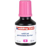 edding T 25 tinta de recambio para rotuladores permanentes - rosa - 30 ml - con sistema dispensador de gotas, para rellenar rápidamente casi todos los rotuladores permanentes edding