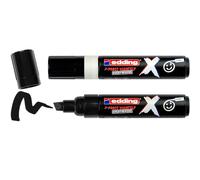 edding X Multi marcador - Juego de colores blanco y negro - 2 rotuladores acrílicos - Punta de cincel de 2-10 mm - Marcadores acrílicos para dibujar en camisetas, zapatillas de deporte, fundas de