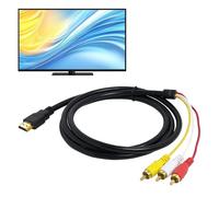 Eddrfy Cable RCA de 1,5 m, cable de audio 3 RCA para cine en casa, presentaciones, consolas retro, compatible con adaptador Ps2, adaptador Wii, conector AV, cable de transmisión de audio y vídeo