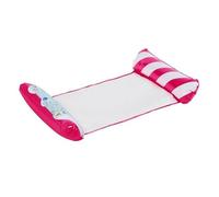 Eddy Toys Flotador para Adultos - Colchón Hinchable a Partir de 14 años - con Cabeza y pie - hasta 80 kg - Solo para Aguas Poco Profundas - Incluye Parches de reparación - Rosa