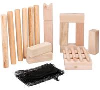 Eddy Toys Juego de Kubb - Ajedrez Vikingo - Madera - con Bolsa de Almacenamiento - Pequeño
