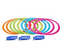Eddy Toys Juego de la Rayuela - 10 Aros - Juego al Aire Libre - 20 Piezas