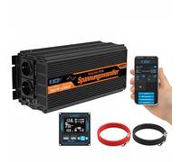 EDECOA Inversor 12V 220V/230V Onda Pura 2000w - Modo ECO, con App, mando a distancia, 2x USB - Compatible con baterias (Litio, Agm, Gel, Fld) - para caravana, coche, casa, placas solares - Convertidor