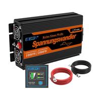 EDECOA Inversor 12v 220v Onda Pura 1000w convertidor de Corriente Transformador energia con Mando 2X USB con Sistema de Aislamiento galvanico (3a generacion)