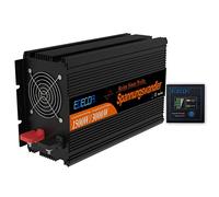 EDECOA Inversor 12v 220v Onda Pura 1500w con Mando a Distancia para Caravanas, Panel Solar Convetidor de 12v 230v Transformador de Corriente