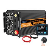 EDECOA inversor 12v 220v Onda Pura 1500w Transformador de Corriente Onda Pura con Mando a Distancia, USB y Pantalla LCD (3ª Generacion)
