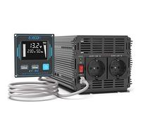 EDECOA inversor 12v 220v Onda Pura 2000w convertidor de Corriente con Mando 2X USB para Autocaravana para Coche Placa Solar Sistema de Aislamiento galvanico (2a generacion)