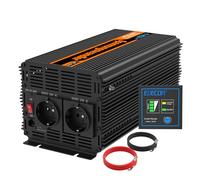EDECOA inversor 24v 220v convertidor 2000w y Pico de 4000w 2X USB y Mando a Distancia Transformador 24v a 230v de Onda sinusoidal modificada para camion
