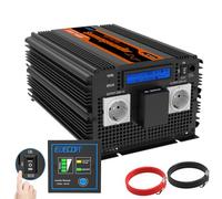 EDECOA inversor 24v 220v Onda Pura 3500w Pantalla LCD convertidor 24v 230v Onda Pura Transformador con Mando a Distancia para camion Panel Solar Caravana (3a generacion)