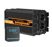 EDECOA Inversor de onda sinusoidal pura de 12 V, 230 V, 1500 W/3000 W, 12 V a 230 V, con módulo WiFi, compatible con funciones de aplicación con 1 puerto USB y 1 conector PD