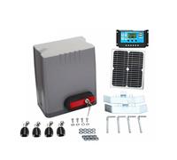 EDEDE Motor Puerta Corredera, Abridor automático de Puerta Deslizante Auto del 24V 800KG con el Panel Solar y el Controlador(24V 800KG 4 remotes)