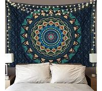 Edeesky Tapiz de mandala bohemio estético para colgar en la pared, psicodélico, hippie y mariposa, arte de pared vintage, decoración del hogar para dormitorio, sala de estar, dormitorio (verde)