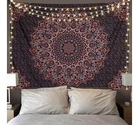 Edeesky Tapiz de mandala negro y rosa para colgar en la pared, tapices vintage, estéticos, hippie, decoración bohemia para pared, decoración del hogar para dormitorio, sala de estar, dormitorio