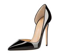 EDEFS De mujer Zapatos de tacón alto Dedo puntiagudo Stiletto Pumps d'Orsay Boda Noche Zapatos de Fiesta, Negro , 39 EU