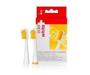 edel & White edelwhite - Cepillos de repuesto para cepillo de dientes sónico Sonic Generation 8 Winner, elegantes cabezales blancos, ultrasuaves, Dual Clean, 2 cabezales de repuesto 100-191