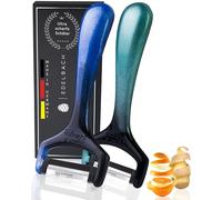 Edelbach Solingen - Juego de 2 cuchillos peladores, pelador alemán extremadamente afilado, pelador de patatas, pelador de verduras, pelador de espárragos, cuchillo de cocina