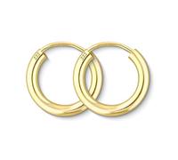 EDELIND Aritos de oro 15mm Oro amarillo 8k/333 Pendientes aros 2.5mm Aretes Oro Mujer Hombre Niña Aretes de Oro macizo Caja de Regalo de Joyería