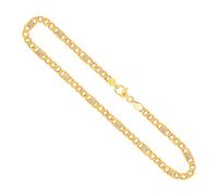 EDELIND Cadena Fígaro 5.2 mm Oro bicolor: oro amarillo/oro blanco 333/8 K Cadena de fantasía Collar Cadena Oro Mujer Hombre, long. 60 cm, peso ap. 11.3 g Caja de Regalo de joyería