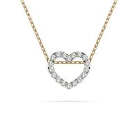 EDELIND Collar Corazón Collana a Cuore Collier Cœur Or Jaune 585 avec 18 Diamants 0.09 ct - Pendentif Femme en Or Véritable, Longueur 45 cm