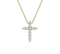 EDELIND Collar Cruz Collana a Croce Collier Croix Or Jaune 585 avec 11 Diamants 0.09 ct - Pendentif en Or, Longueur 45 cm