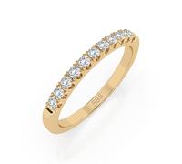 EDELIND Eternity Anillo de oro amarillo 585 con 11 diamantes de 0,22 ct - Anillo de mujer de oro auténtico, talla 68 (Ø21,6 mm), anillo de eternidad como regalo para mujeres con caja de regalo