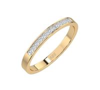 EDELIND Eternity Anillo de oro amarillo 585 con 13 diamantes de 0,11 ct - Anillo de mujer de oro auténtico, talla 68 (Ø21,6 mm), anillo de eternidad como regalo para mujeres con caja de regalo